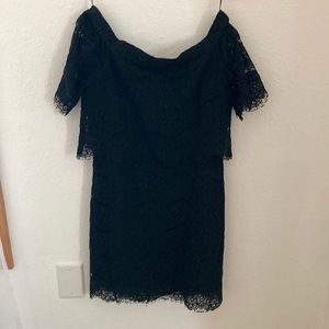Black off shoulder lace dress